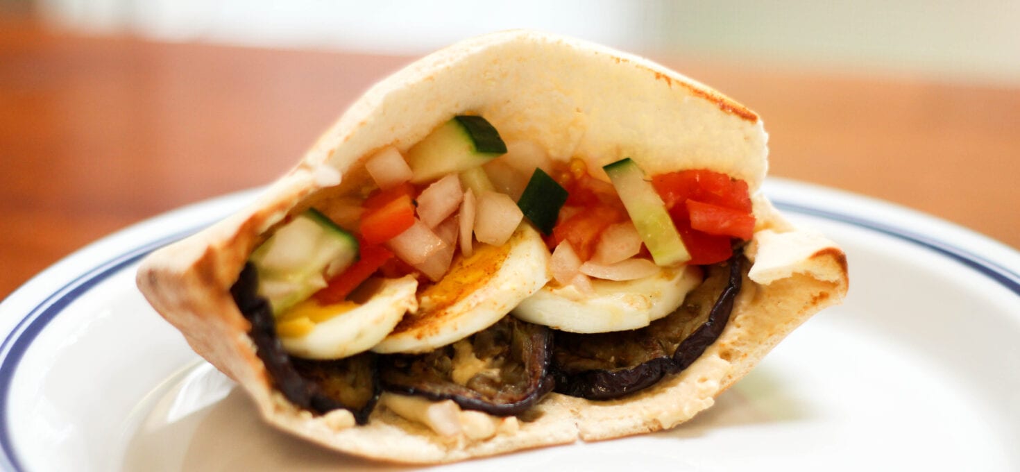 Sabich- Middle Eastern Vegetarian Sandwich